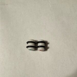 White and Black Double Flared Plugs